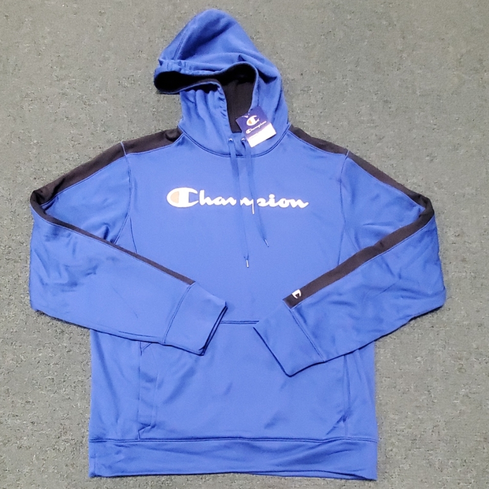 🎁 Champion Logo'd Blue Double Dry Hoodie NWT